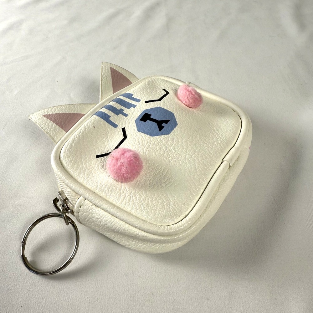 Sleeping Kawaii Llama coin purse - white leatherette - blue Pink - Picture 2 of 12